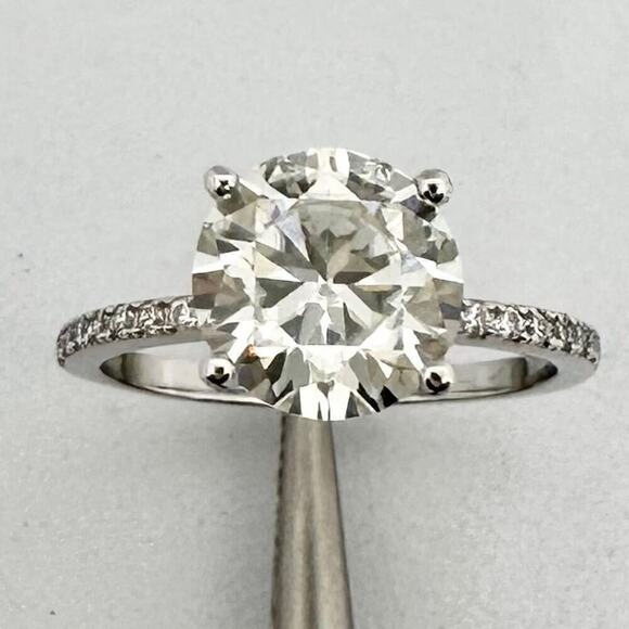 Moissanite Diamond Engagement Ring 2 Ct Brilliant 18K Finish GRA Size 9 - Picture 6 of 12